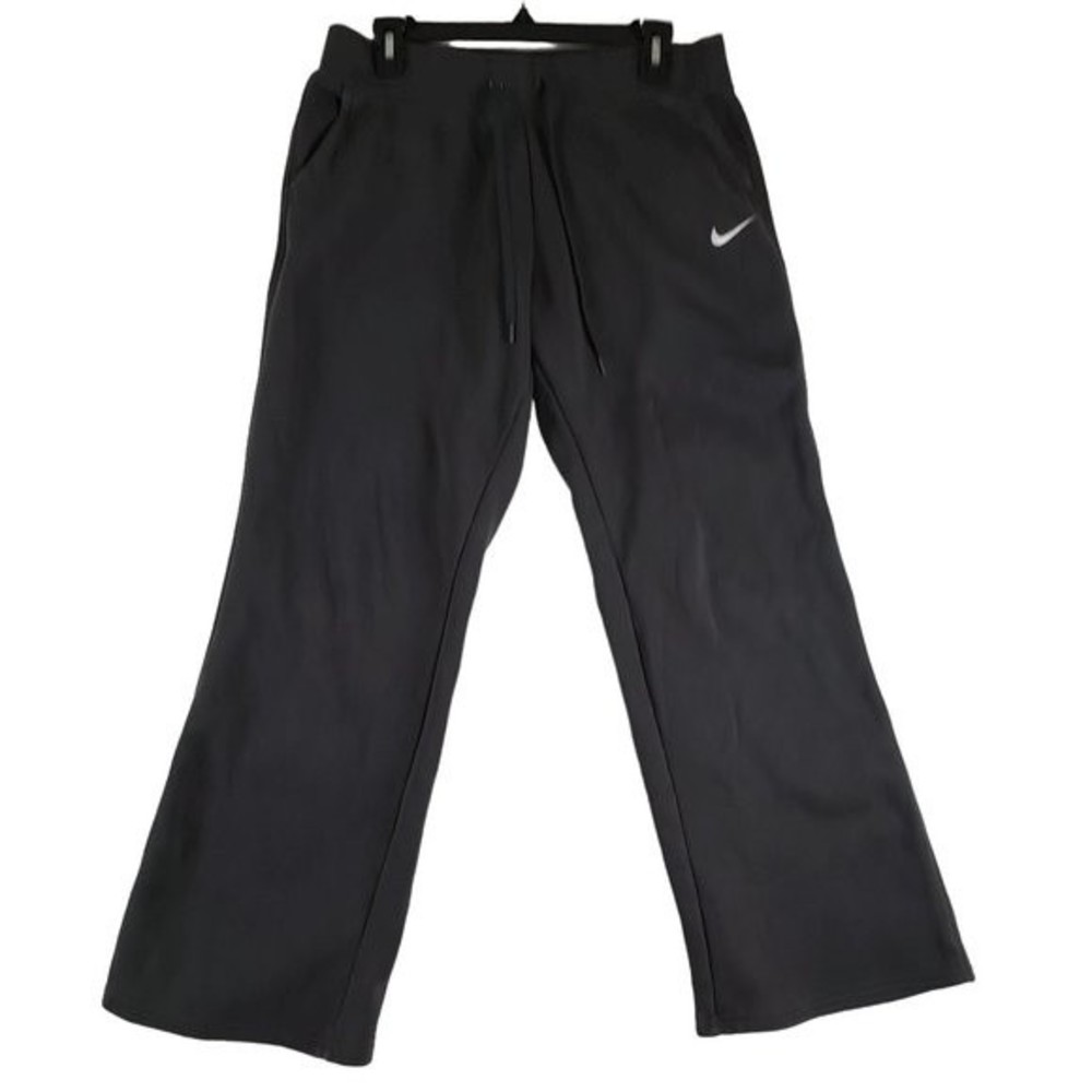 Nike Sportswear WOMEN’S L Sweatpants  Dark Grey Baggy Wide Leg Embroidered Logo